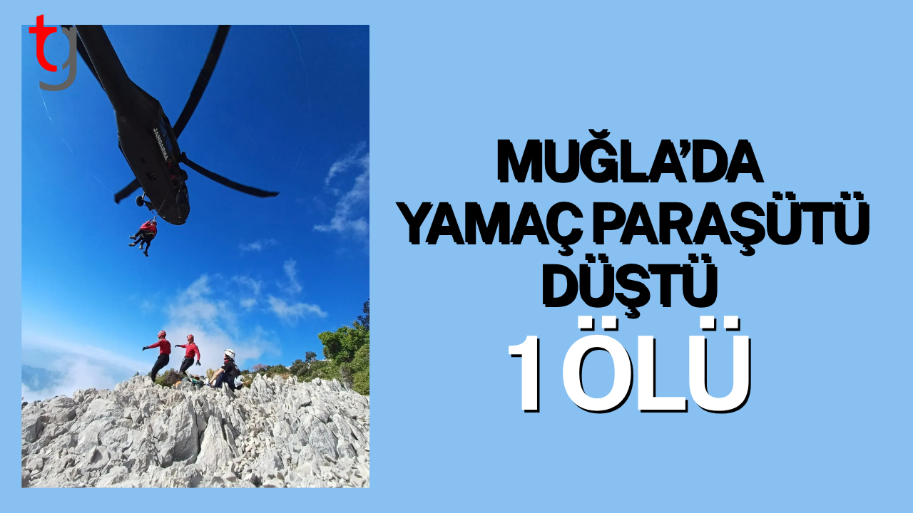 Muğla'nın Fethiye ilçesinde yamaç paraşütü kayalık alana düştü