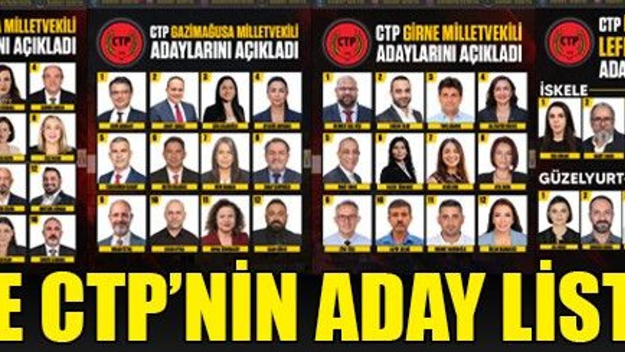CTP’NİN 50 MİLLETVEKİLİ ADAYI BELLİ OLDU: İŞTE İLÇE İLÇE TAM LİSTE