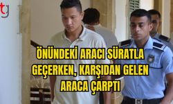 ÖNÜNDEKİ ARACI SÜRATLA GEÇERKEN, KARŞIDAN GELEN ARACA ÇARPTI