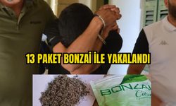 13 PAKET BONZAİ İLE YAKALANINCA YÜZÜNÜ SAKLADI