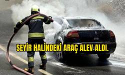 ANAYOLDA  SEYİR HALİNDE ARAÇ ALEV ALDI.