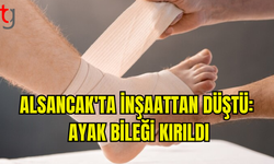 ALSANCAK'TA İNŞAATTA DENGE KAYBI: ÇALIŞAN 5.5 METREDEN DÜŞTÜ