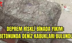 İSTANBUL'DA RİSKLİ BİNA YIKILDI, BETONUNDA DENİZ KABUKLARI ÇIKTI