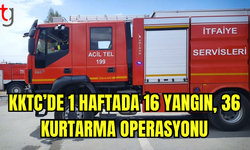 KKTC’de 1 Haftada 16 Yangın, 36 Kurtarma Operasyonu