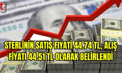 Sterlinin Satış Fiyatı 44.74 TL, Alış Fiyatı 44.51 TL Olarak Belirlendi