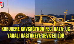 Kurudere Kavşağı’nda Kaza: İki Araç Çarpıştı, Biri Tavan Üstünde Durdu!