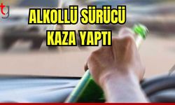 Alkollü sürücü kaza yaptı