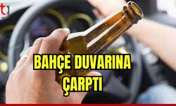 Bahçe duvarına çarptı