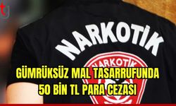 Gümrüksüz mal tasarrufunda 50 bin TL para cezası