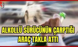 Alkollü sürücü takla attı