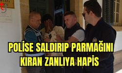 Polise saldırıp parmağını kıran zanlıya hapis