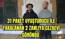 31 paket uyuşturucu ile yakalanan 2 zanlıya cezaevi göründü