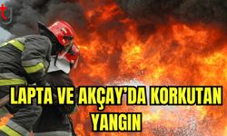 Lapta ve Akçay'da korkutan yangın