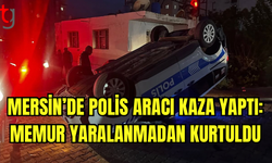 Mersin’de Trafik Kazası: Polis Aracı Ters Döndü