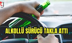 Alkollü sürücü takla attı