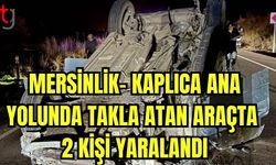 Mersinlik- Kaplıca ana yolunda takla atan araçta 2 kişi yaralandı