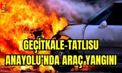 Geçitkale-Tatlısu Anayolu'nda  araç yangını