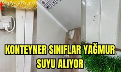 Konteyner sınıflar yağmur suyu alıyor