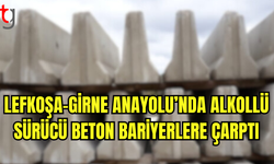 Lefkoşa-Girne Anayolu’nda Alkollü Sürücü Beton Bariyerlere Çarptı