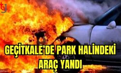 Geçitkale'de park halindeki araç yandı