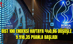 BIST 100 Endeksi haftaya %0,86 düşüşle 9.918,35 puanla başladı