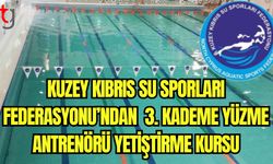 Kuzey Kıbrıs Su Sporları Federasyonu'ndan, 3. Kademe Yüzme Antrenörü Yetiştirme Kursu