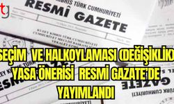 Seçim ve Halkoylaması (Değişiklik) Yasa Önerisi, Resmi Gazete’de yayımlandı