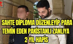 Sahte diploma düzenleyip para temin eden Pakistanlı zanlıya 2 yıl hapis