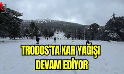 Trodos'ta kar yağışı devam ediyor