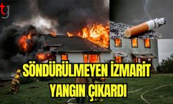 Söndürülmeyen izmarit yangın çıkardı