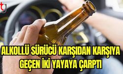 Alkollü sürücü karşıdan karşıya geçen iki yayaya çarptı