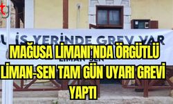 Mağusa Limanı'nda örgütlü Liman-Sen tam gün uyarı grevi yaptı