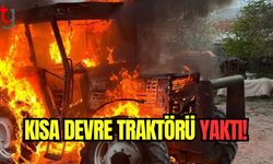 Kısa devre traktörü yaktı!