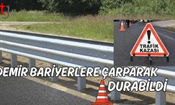 Demir bariyerlere çarparak durabildi