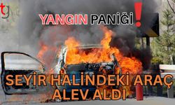 Yangın paniği! Seyir halindeki araç alev aldı