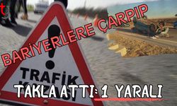 Bariyerlere çarpıp takla attı: 1 yaralı