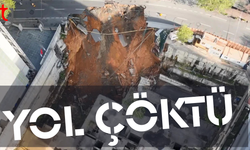 İstanbul Sarıyer'de yol çöktü