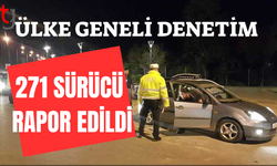Trafik denetimlerinde 271 sürücü rapor edildi