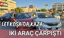 Lefkoşa'da kaza: İki araç çarpıştı