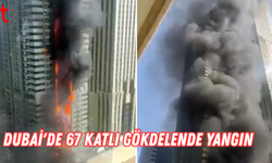 Dubai'de 67 katlı gökdelende yangın