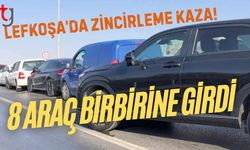 Lefkoşa’da Zincirleme Kaza: 8 Araç Birbirine Girdi