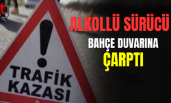 Alkollü Sürücü Bahçe Duvarına Çarptı