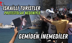 Rodos'ta protestolar yüzünden gemiden inemediler