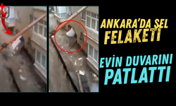 Sular, evin duvarını patlattı