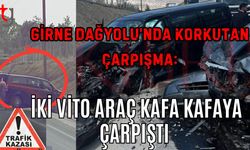 Girne Dağyolu’nda Korkutan Çarpışma: İki Vito Araç Kafa Kafaya Çarpıştı