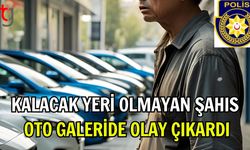 Kalacak Yeri Olmayan Şahıs Oto Galeride Olay Çıkardı