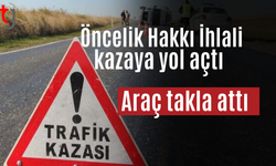 Girne-Tatlısu Yolunda Dikkatsizlik Kazaya Neden Oldu