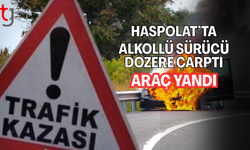 Alkollü Sürücü Park Halindeki Dozere Çarptı