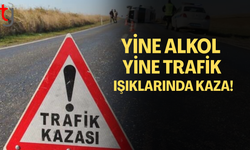 Alsancak’ta Alkollü Sürücü Trafik Işıklarında Kaza Yaptı