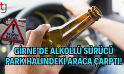 Girne’de alkollü sürücü park halindeki araca çarptı!